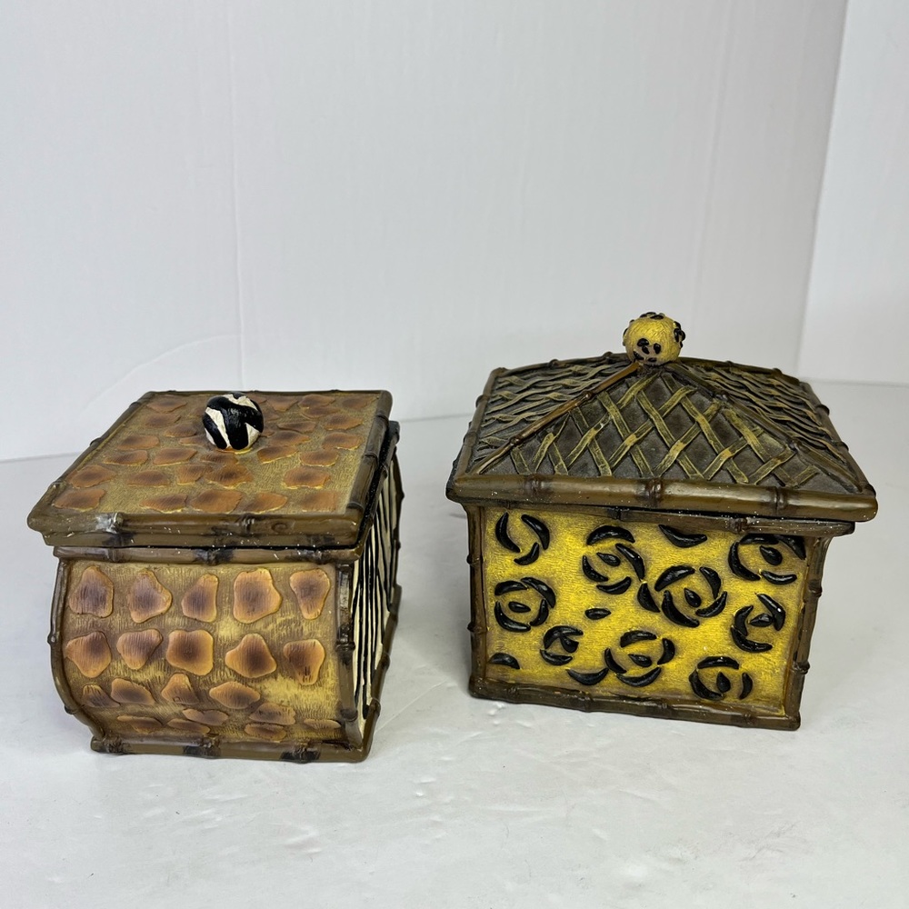 Animal Print Zebra Resin Jewelry/Trinket Boxes